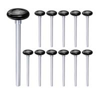 QUARKZMAN 12pcs 1.8" Roulettes de porte de garage en nylon pour rail de garage de 2", tige longue de 7", roues porte garage silencieuses, roulement de précision 6200zz à 8 billes, noir
