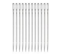 QUARKZMAN 12Pcs Aiguilles d'Ameublement de 4 pouces, Grandes Aiguilles à Coudre à Œil, en Acier Inoxydable, pour la Couture à la Main à la Maison, le Cuir, la Tapisserie, la Broderie