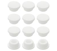 QUARKZMAN 12Pcs Bouchon De Trop-Plein D'Évier, Couvercle De Drain De Trop-Plein Universel, Bouchon En Silicone Rond Pour Évier De Salle De Bain Cuisine Lavabo, Blanc