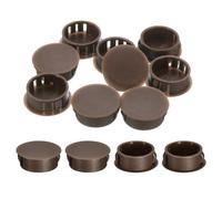 QUARKZMAN 12Pcs Bouchon de Trou en Nylon, 24.5-25mm Diamètre de Trou Bouchon d'étanchéité Rond Souple et Flexible de Verrouillage Bouchons en Caoutchouc pour Bouteille, Tuyaux, Cuisine, Brun