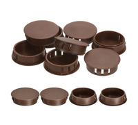 QUARKZMAN 12Pcs Bouchon de Trou en Nylon, 34.5-35mm Diamètre de Trou Bouchon d'étanchéité Rond Souple et Flexible de Verrouillage Bouchons en Caoutchouc pour Bouteille, Tuyaux, Cuisine, Brun