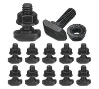 QUARKZMAN 12pcs Boulon À T M6x16mm, Boulons À Tête Marteau En Acier Carbone Avec Écrous À Collier Hexagonaux M6 Pour Profilés Aluminium Série 30 Standard Européen