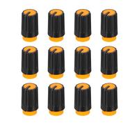 QUARKZMAN 12Pcs Bouton Potentiomètre Axe 6mm Fleur de Prunier | Noir Orange. Capuchon Plastique Contrôle Électronique 10x17mm. Bouton Rotatif pour Enceinte Pédale Effet Amplificateur Volume