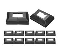 QUARKZMAN 12Pcs Cache-Base De Poteau, 4.25"x3" (Taille Interne 1.25"x2") Style Fendu En PVC, Enveloppe De Colonne Pour Porche Poteau Clôture Deck Balustrade Cable Rampe D'Escalier, Noir