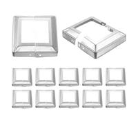 QUARKZMAN 12Pcs Cache-Base De Poteau, 4.75"x4.75" (Dimension Interne 2.75"x2.75") Jupe De Poteau Metallique Style Fendu, Enveloppe De Colonne Porche Pour Deck Cable Rampe D'Escalier, Argent