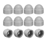 QUARKZMAN 12Pcs Cache-Écrous Hexagonaux, M5x8x10mm Coque De Protection En Plastique Pour Boulons Hexagonaux Pour Meubles D'Intérieur Et D'Extérieur Automobile Décoration, Gris