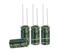 QUARKZMAN 12Pcs Condensateurs Électrolytiques Haute Fréquence 1500UF 16V Avec Bornes Radiales En Aluminium 10 x 20mm Courant De Ripple Élevé Faible Impédance