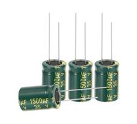 QUARKZMAN 12Pcs Condensateurs Électrolytiques Haute Fréquence 1500UF 35V Avec Bornes Radiales En Aluminium 13 x 21mm Courant De Ripple Élevé Faible Impédance