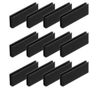 QUARKZMAN 12Pcs Connecteur En Verre Plastique, Pour 3mm D'Épaisseur 180 Degrés Clamp En Verre, Support De Fixation Sans Bord Porte-Clip Pour Aquarium Étagères D'Exposition, Noir