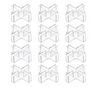 QUARKZMAN 12Pcs Connecteur En Verre Plastique, Pour 4mm D'Épaisseur En Forme De Croix Entre Deux Verres, Support De Fixation Sans Cadre Pour Aquarium Étagère D'Exposition, Transparent