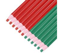 QUARKZMAN 12PCS Crayons Gras À Pelure, Marqueurs De Couleur Pour Verre Métal Plastique Papier, Crayons De Cire Sans Aiguisage Pour Colorier Dessiner Marquer, Vert & Rouge