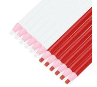 QUARKZMAN 12PCS Crayons Gras À Pelure, Marqueurs De Couleur Pour Verre Métal Plastique Papier, Crayons De Cire À Dessiner Colorier Marquer Sans Aiguisage, Blanc & Rouge