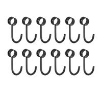 QUARKZMAN 12Pcs Crochets pour Tige de Tube, en Acier Inoxydable, Diamètre Intérieur Réglable de 19mm/0,75", Crochet de Penderie pour Accrocher des Vêtements, Noir
