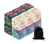 QUARKZMAN 12Pcs Dés Magiques Compteurs, Ensemble De Dés D6 Jetons De Vie en Acrylique avec Pochette pour Accessoires De Jeu De Cartes, Marbre Blanc, Marbre Noir, Vert & Violet, Bleu & Violet