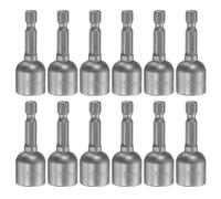 QUARKZMAN 12Pcs Douille Hexagonale Magnétique 1/4" 13mm Longueur 48mm Acier CR-V Douille À Choc À Libération Rapide Clé À Douille Pour Perceuse À Choc Ensemble De Fixation De Boulons