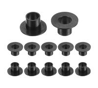 QUARKZMAN 12Pcs Douilles à Bride en Plastique ID 9mm X OD 11mm X Longueur 11.1mm Douilles en Nylon, Noir