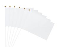 QUARKZMAN 12Pcs Drapeaux Blancs Unis À Manche En Plastique, 8.3 x 5.5 Pouces Pour DIY Graffiti Anniversaire Carnaval Fête Célébration Sport Ouverture Solennelle Party
