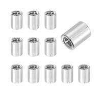 QUARKZMAN 12Pcs Écrous D'Accouplement Ronds M3x0.5x8mm, Connecteur En Acier Inoxydable Écrous De Fixation Tige Quincaillerie Écrous 6mm OD Pour Tige Filetée, Argent