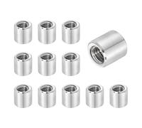 QUARKZMAN 12Pcs Écrous De Raccordement Ronds M6x1x10mm, Écrous De Fixation En Acier Inoxydable Connecteurs De Tige Matériel 10mm OD Pour Tige Filetée, De Construction, Argent
