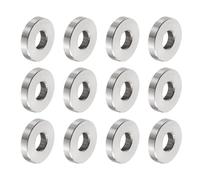 QUARKZMAN 12Pcs Entretoises en Acier Inoxydable 6,2 mm Alésage x 15 mm OD x 2 mm Longueur Bague de Vis Finition Lisse Entretoise Métallique Ronde pour Vis M6 Boulons et Tiges