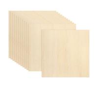 QUARKZMAN 12Pcs Feuilles De Tilleul 12 x 12 x 1/16 Pouces Panneaux De Bois Contreplaqué Léger/Résistant Pour Peinture, Maison De Poupée, Modèle D'avion