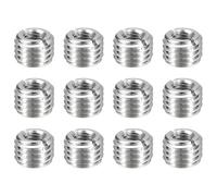 QUARKZMAN 12pcs Inserts De Réparation Filetés M14 x 2 Mâle Vers M8 x 1.25 Femelle Longueur 10mm Écrous Réducteurs En Acier Inoxydable Manchons Auto-Taraudeurs Métriques