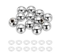 QUARKZMAN 12Pcs M5 x 15mm Boutons À Bille Filetés, Écrous À Chapeau Filetés Acier Au Carbone Boutons À Bille Écrous Chapeaux D'Écrous Couvercles D'Écrous Bouchons Vis Billes, Argent