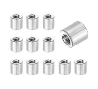 QUARKZMAN 12Pcs M5x0.8x10mm Rondes Écrous D'accouplement, Connecteur En Acier Inoxydable Boulons De Fixation Tige Quincaillerie Écrous 10mm OD Pour Tige Filetée, Argent