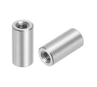 QUARKZMAN 12pcs Manchon Fileté Rond M3 en Acier Inoxydable 304, Écrous Ronds d'Accouplement Connecteurs et Mécaniques Longueur 8mm, Manchon Tige Barre Écrou à Tige pour Support, M3x8x6mm