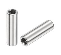 QUARKZMAN 12pcs Manchon Fileté Rond M4 en Acier Inoxydable 304, Écrous Ronds d'Accouplement Connecteurs et Mécaniques Longueur 20mm, Manchon Tige Barre Écrou à Tige pour Support, M4x20x6mm