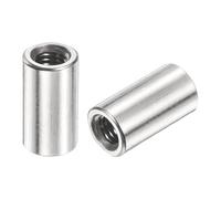 QUARKZMAN 12pcs Manchon Fileté Rond M5 en Acier Inoxydable 304, Écrous Ronds d'Accouplement Connecteurs et Mécaniques Longueur 15mm, Manchon Tige Barre Écrou à Tige pour Support, M5x15x8mm