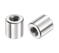 QUARKZMAN 12pcs Manchon Fileté Rond M5 en Acier Inoxydable 304, Écrous Ronds d'Accouplement Connecteurs et Mécaniques Longueur 10mm, Manchon Tige Barre Écrou à Tige pour Support, M5x10x10mm