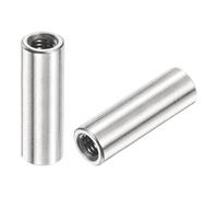 QUARKZMAN 12pcs Manchon Fileté Rond M5 en Acier Inoxydable 304, Écrous Ronds d'Accouplement Connecteurs et Mécaniques Longueur 25mm, Manchon Tige Barre Écrou à Tige pour Support, M5x25x8mm