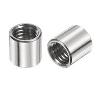 QUARKZMAN 12pcs Manchon Fileté Rond M8 en Acier Inoxydable 304, Écrous Ronds d'Accouplement Connecteurs et Mécaniques Longueur 10mm, Manchon Tige Barre Écrou à Tige pour Support, M8x10x10mm