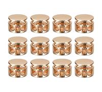 QUARKZMAN 12pcs Métal Cordon Serrures, 3.5mm Double Trou Ressort Obturateur Fermeture Curseur Bascules Fin pour Lacets Sacoches Sac Dos Vêtements Lanière, Doré