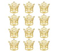 QUARKZMAN 12Pcs Mini Couronne Cake Toppers, Alloy Reine Princesse Petite Couronne D'Or Tiara Cupcake Forme Coeur Avec Perle Strass Pour Gâteau D'Anniversaire Fête, Couronne Coeur