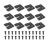 QUARKZMAN 12Pcs Niveleurs De Table Double Feuille, Attache Horizontale Niveleur De Table en Métal, Connecteur Épaissi Universel avec Vis pour Armoire, Tables À Manger, Chaise, Noir
