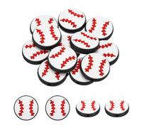QUARKZMAN 12Pcs Perles En Silicone Sportives Rondes Baseball 28mm Perles En PVC Souples Avec Trou De 3mm Pour Fabrication De Porte-Clés Bracelet Collier Cordon Stylo, Blanc
