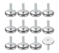 QUARKZMAN 12Pcs Pieds De Meuble Réglables Filetés M6, 28x20mm Pieds De Table Réglables, Glissières De Meuble pour Pieds De Chaise Et Tabouret, Blanc