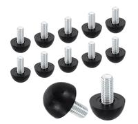 QUARKZMAN 12Pcs Pieds De Meuble Réglables Filetés M8, 22x17mm Pieds De Table Réglables, Glissières De Meuble pour Pieds De Chaise Et Tabouret, Noir