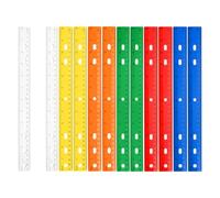 QUARKZMAN 12pcs Règles En Plastique 12" (30cm) Règle Droite Outil De Mesure Pouces Et Centimètres Avec Trou Pour Maison Bureau Salles De essin Technique,