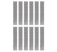 QUARKZMAN 12pcs Revêtement De Sol Autocollant 91.5 x 15.2CM Parquet PVC Adhésif À Grain De Bois Imitation Chêne Anthracite Pour Chambre Salon, Gris Anthracite