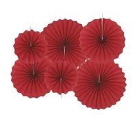 QUARKZMAN 12pcs Suspendue Papier Éventails Fête Ensemble Vin Rouge | Suspendue Papier Éventails Décoration pour Maison Boutique Mur Anniversaire Mariage Graduation, Rond Motif