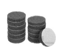 QUARKZMAN 12pcs Tampons à récurer 1200 Grains 3 Pouces Brosse de Forage à Alimentation électrique Hoop Disque de ponçage pour Le Nettoyage de la Maison et de la Cuisine, Gris Clair