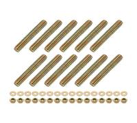 QUARKZMAN 12pcs Tige Filetée Complète 1/4" UNC x 1-1/2" Longueur, Tiges Filetées à Mouvement Linéaire en Acier Carbone, Écrous Hexagonaux Rondelle Carrée pour Serre-Joints Suspente U-Boulons