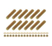 QUARKZMAN 12pcs Tige Filetée Complète 1/4" UNC x 1" Longueur, Tiges Filetées à Mouvement Linéaire en Acier Carbone avec Écrous Hexagonaux Rondelle Carrée pour Serre-Joints Suspente U-Boulons
