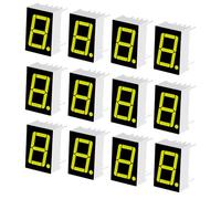 QUARKZMAN 12Pcs Tube Digital LED Afficheur 7 Segments, 5161AG Cathode Commune 10 Broches 1 Bit 2.2V Module Afficheur LED Segments Pour Electronic Driver Board, Panel, Timer, Yellow Green