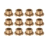 QUARKZMAN 12Pièces Douilles à Bride (Lisses) 6mm d'Alésage x 10mm de Diamètre Extérieur x 8mm de Longueur, Douilles en Bronze Fritté Autolubrifiantes