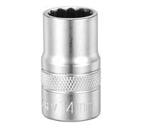 QUARKZMAN 12Points Socket 1/2" Drive 14mm Metric | Shallow Socket 1.5" Long CR-V Steel