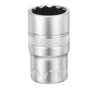 QUARKZMAN 12Points Socket 1/2" Drive 16mm Metric Shallow | Socket 1.5" Long CR-V Steel